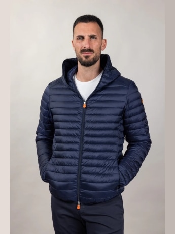 Save The Duck giubbotto blu navy uomo mini logo