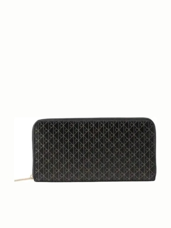 Calvin Klein portafoglio nero donna logo all over