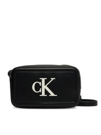 Calvin Klein borsa nera donna con tracolla maxi logo