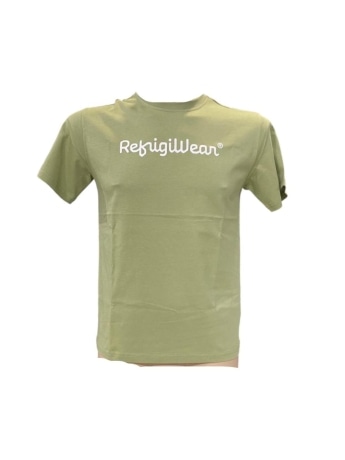 Refrigiwear tshirt verde militare bambino logo lettering