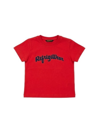 Refrigiwear tshirt rossa bambino logo lettering