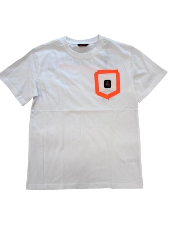 Refrigiwear tshirt bianca ambino maxi logo fluo