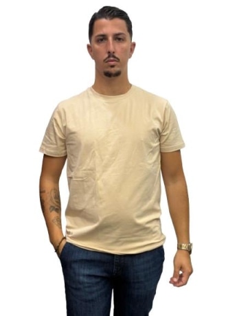 Kaufmann tshirt beige uomo in cotone