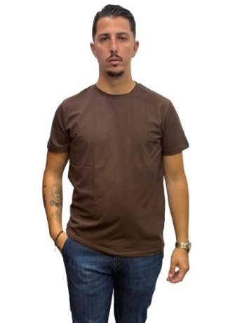 Kaufmann tshirt marrone uomo in cotone
