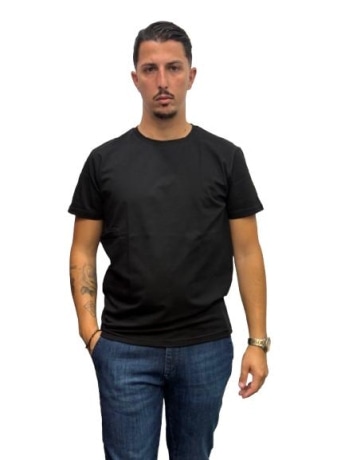 Kaufmann tshirt nera uomo in cotone