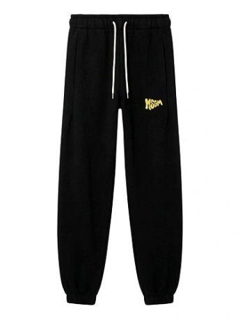 Msgm pantalone nero tuta bambino logo sul lato