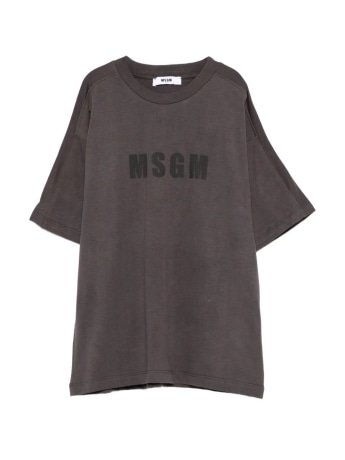 Msgm tshirt grigio scuro bambino con logo
