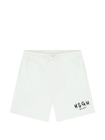 Msgm shorts bianco bambino logo sul lato