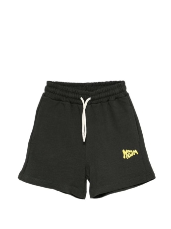 Msgm shorts nero bambino logo a contrasto