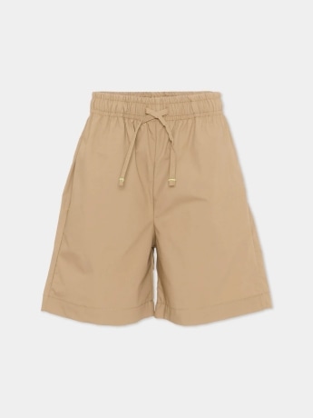 Msgm shorts beige bambino mini logo