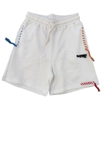 Msgm shorts bianco bambina logo sul davanti