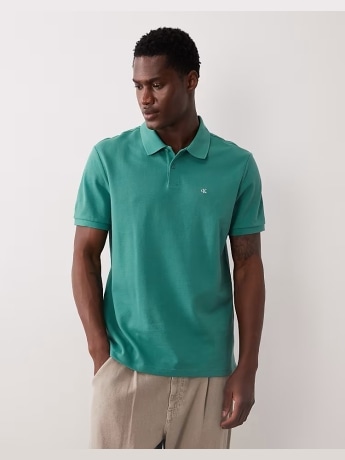Calvin Klein polo verde acqua uomo mini logo