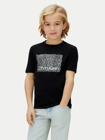 Calvin Klein tshirt nera bambino maxi logo