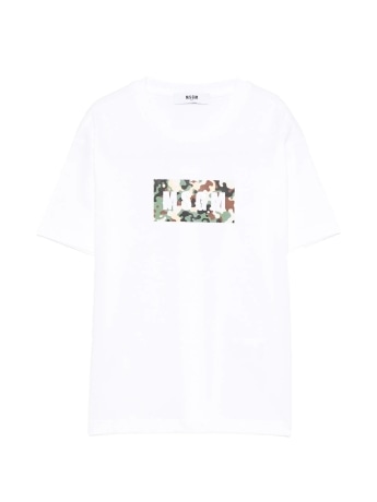Msgm tshirt bianca bambino logo sul davanti