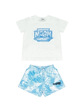 Msgm set celeste neonato maxi logo