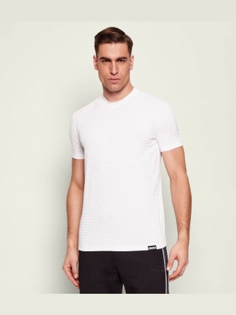 Dsquared2 tshirt bianca uomo logo all over