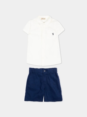 Trussardi set bianco neonato mini logo