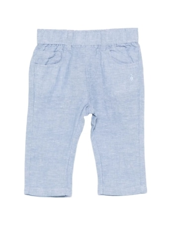 Trussardi pantalone celeste neonato mini logo