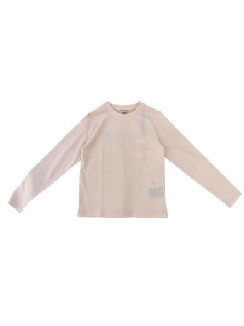 Trussardi tshirt rosa neonata logo sul davanti