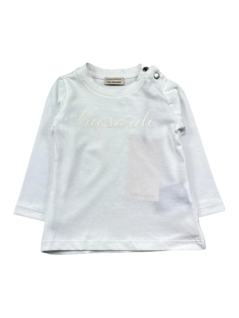 Trussardi tshirt bianca bambina mini logo