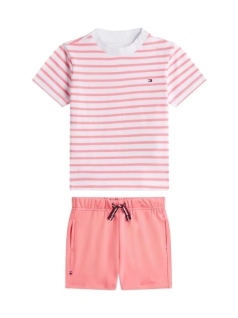 Tommy Hilfiger set rosa neonata mini logo