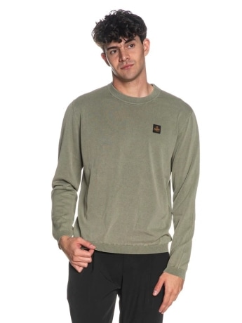 Refrigiwear maglia  verde alga uomo mini logo