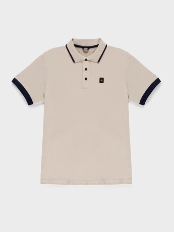 Refrigiwear polo beige uomo mini logo