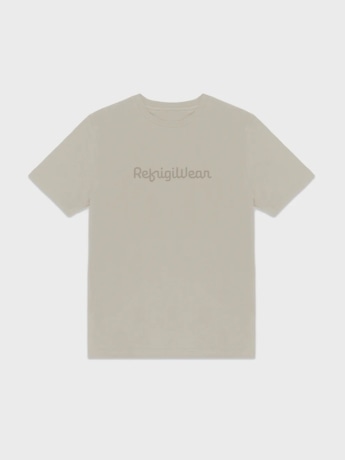Refrigiwear tshirt beige uomo logo lettering