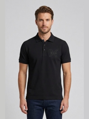 Richmond polo nera uomo maxi logo
