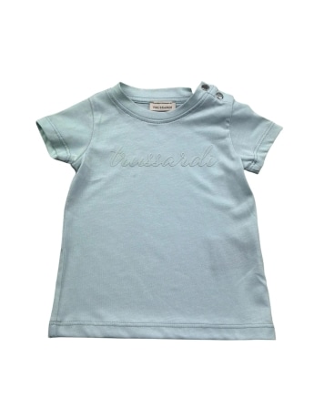 Trussardi tshirt verde acqua bambina con logo