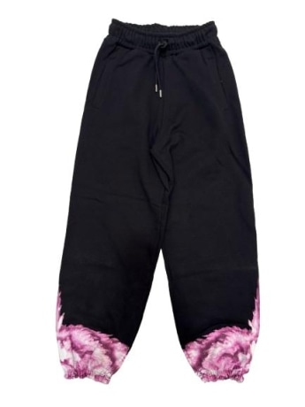 Marcelo Burlon pantalone nero donna maxi logo fucsia