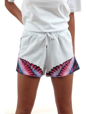 Marcelo Burlon shorts bianco donna logo fucsia