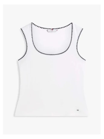 Tommy Hilfiger canotta bianca donna micro logo