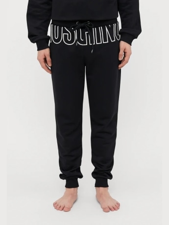Moschino pantalone nero uomo logo lettering