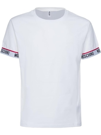 Moschino tshirt bianca uomo logo lettering