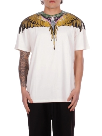 Marcelo Burlon tshirt panna uomo maxi logo