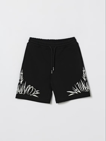 Marcelo Burlon shorts nero bambino logo a contrasto