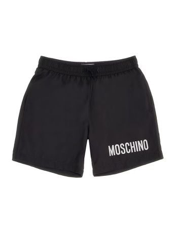 Moschino costume nero bambino logo lettering