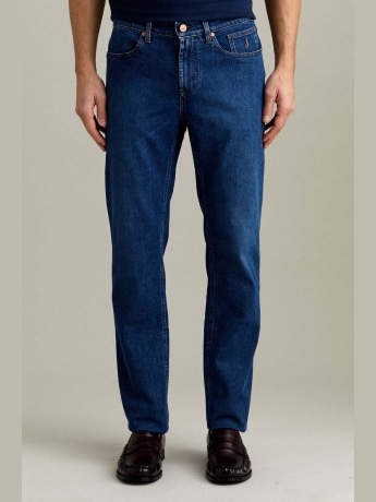 Jeckerson pantalone in denim scuro mini logo