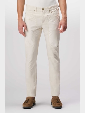 Jeckerson pantalone panna uomo logo sul retro