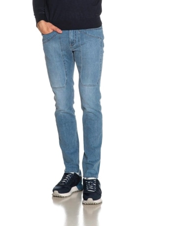 Jeckerson pantalone in denim uomo logo sul retro