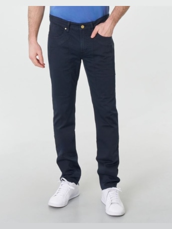 Jeckerson pantalone blu uomo logo sul retro
