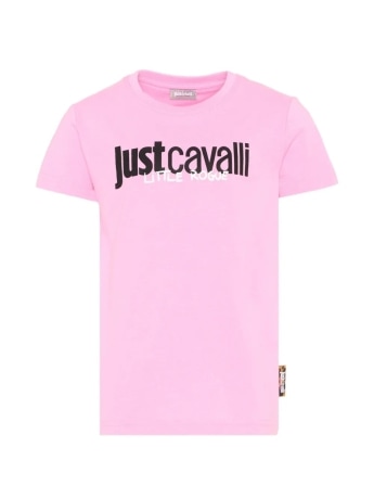 Just Cavalli tshirt rosa bambina logo sul davanti