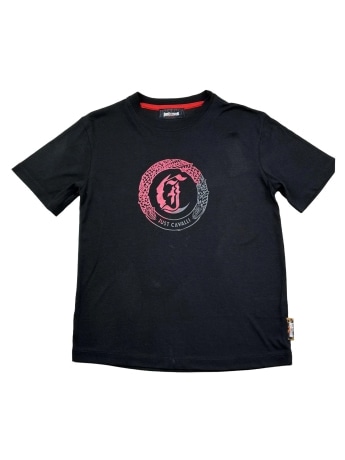 Just Cavalli tshirt nera bambino maxi logo