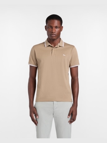 Harmont&blaine polo beige uomo mini logo