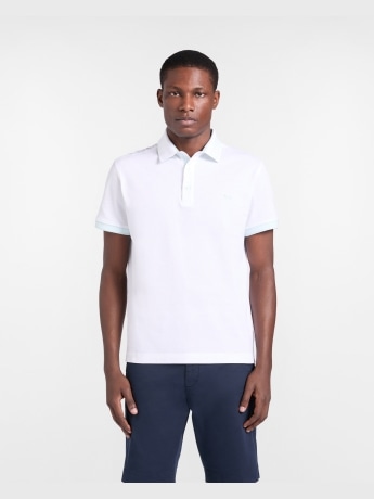 Harmont&blaine polo bianca uomo mini logo