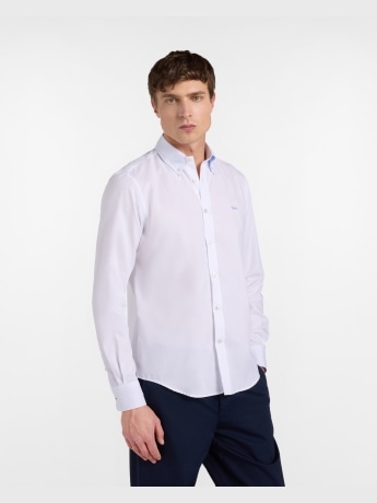 Harmont&blaine camicia bianca uomo mini logo