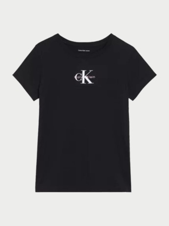 Calvin Klein tshirt nera bambina mini logo