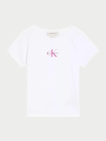 Calvin Klein tshirt bianca bambina mini logo