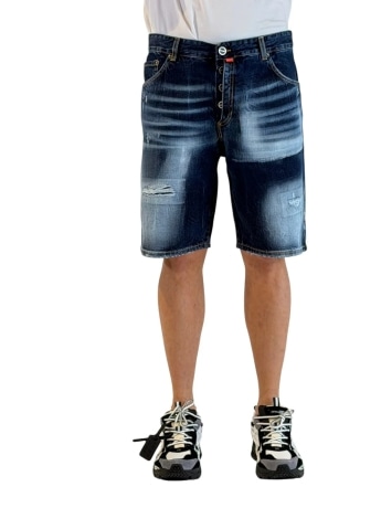 Patriot shorts in denim uomo logo sul retro